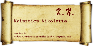 Krisztics Nikoletta névjegykártya