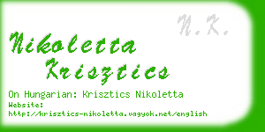 nikoletta krisztics business card